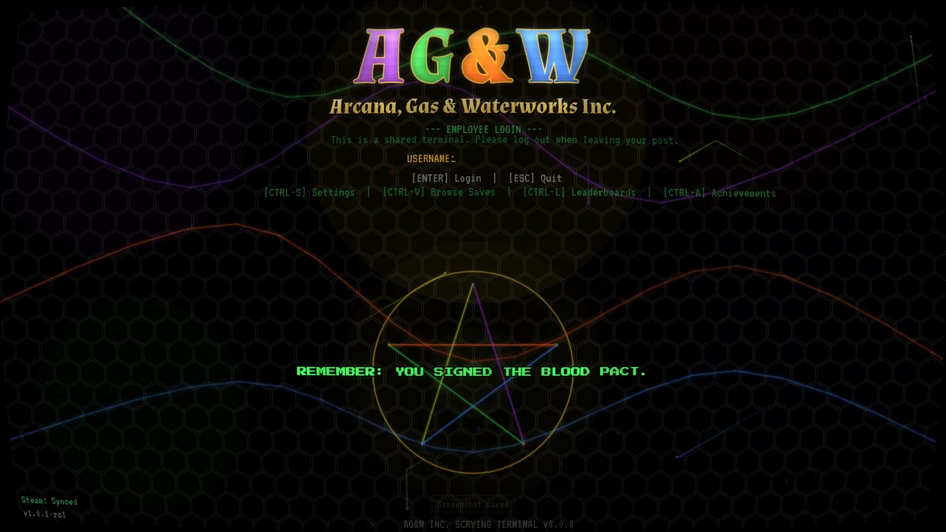 The employee login screen, with a reminder