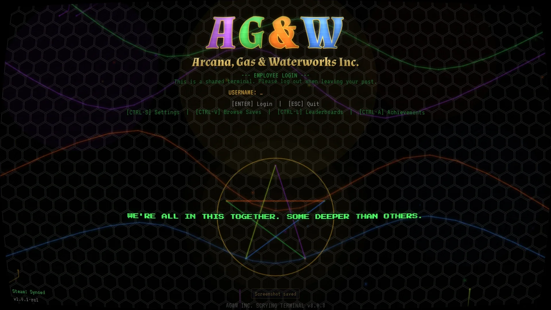 The employee login screen